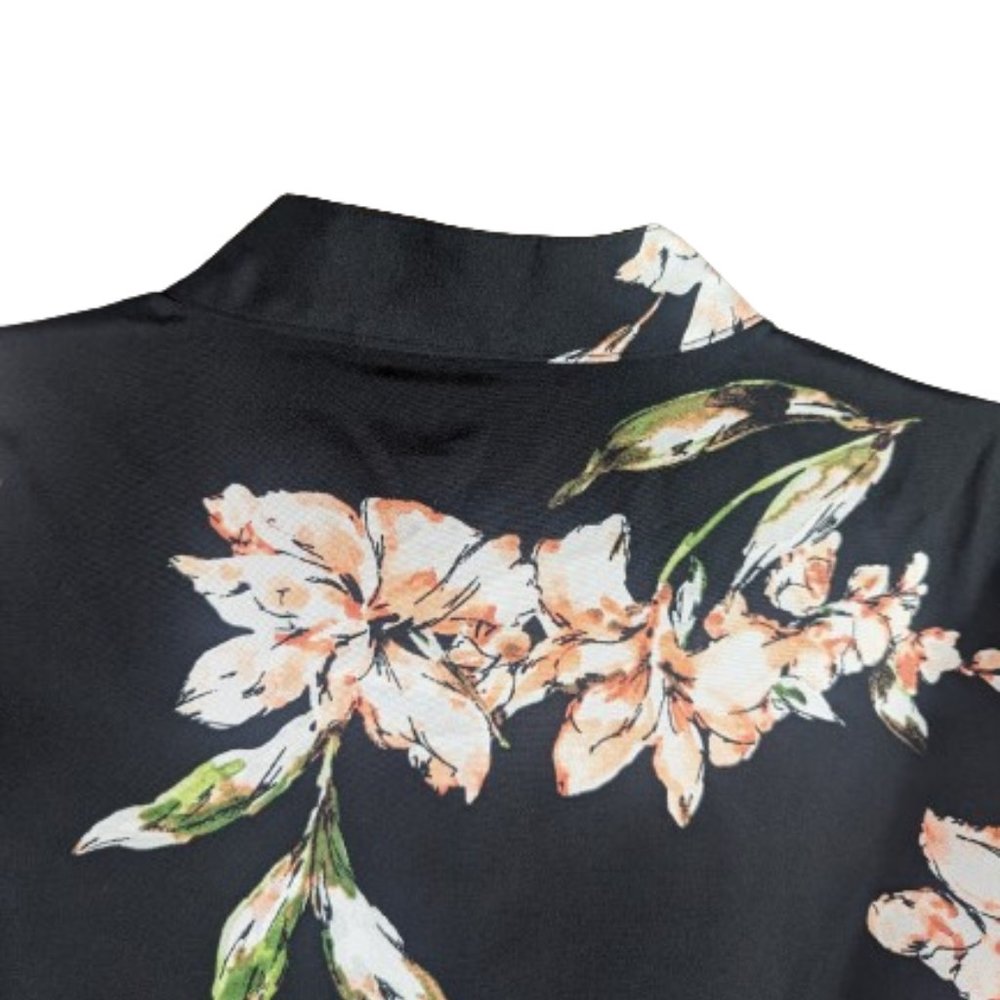 Lauren Ralph Lauren Floral Chinese Neck Floral Ruffle Shirt Button Down Dress 10 - Picture 9 of 12